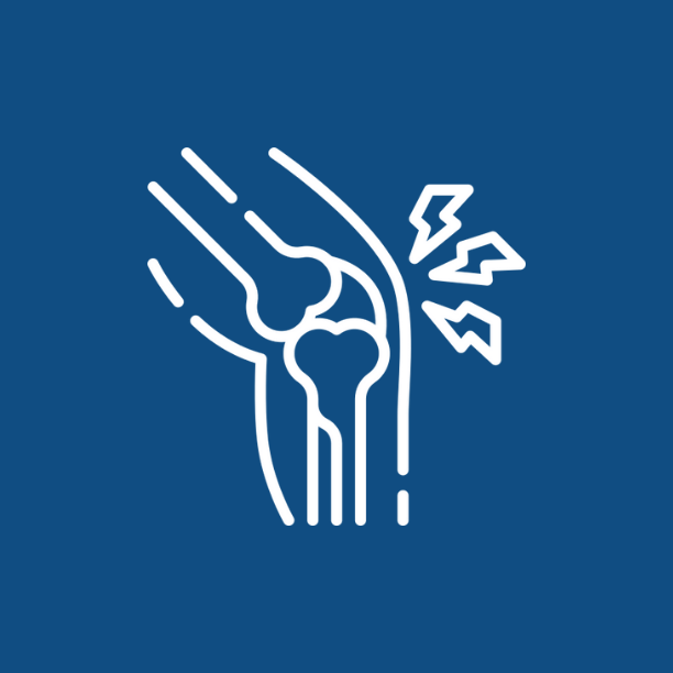 icona gamba dolorante, problemi al crociato