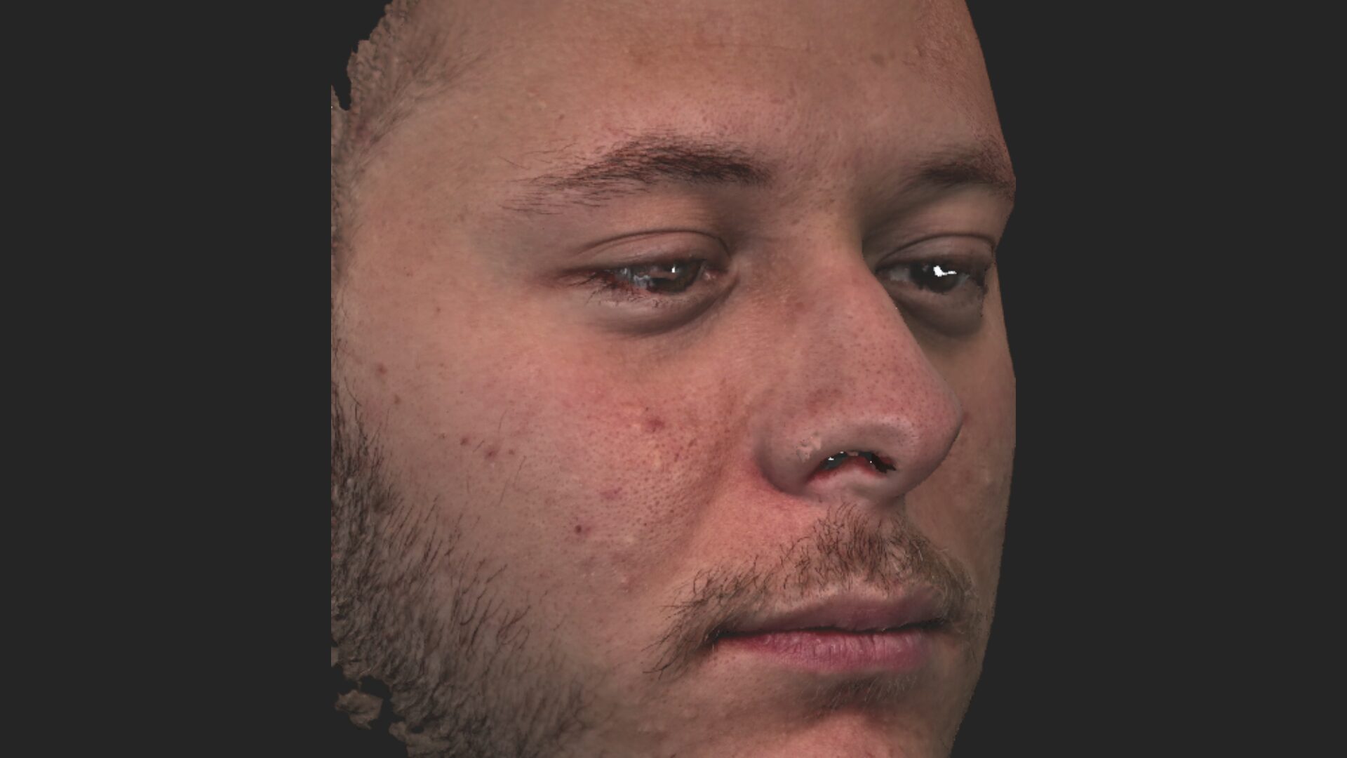 dettaglio rendering 3d ricostruzione facciale
